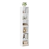 WOLTU Estantería Columna Vertical con 6 Cubos, Estanteria Alta de 30x24x158,5cm, Libreria Blanca para Exposición, Estanteria Cubos para Oficina, Habitacion y Estudio Juvenil, SK003ws6