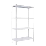 SimonRack Estantería Metálica Almacenaje 4 Niveles Capacidad Carga 70 kg, Blanco, 150x80x40