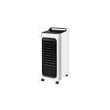ABRILA- Climatizador Evaporativo Dakar Blanco/Negro 80W Frío/2000W Calor | Humificador | 3 Velocidades | 6L | Mando a Distancia
