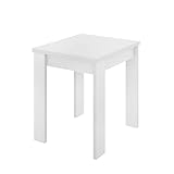 DEKIT GRUPO RIMOBEL BOK Mesa de Comedor Cocina Extensible, Melamina, Blanco, 77-79-77x67-134x67 cm