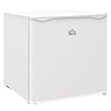 HOMCOM Congelador Vertical 35 L Congelador Pequeño Silencioso con Puerta Reversible Temperatura Ajustable y Estante Extraíble para Casa Oficina Blanco