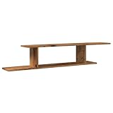 vidaXL Estante de Pared de TV Madera ingeniería Envejecida 125x18x23cm, Unidad de TV, Unidad de Entretenimiento para TV, Estante de TV Flotante