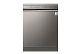 LG DF365FPS - Lavavajillas Independiente Serie 3 14 Puntos Sistema QuadWash con 4 brazos Pulverizador de vapor TrueSteam Apertura de Puerta Automática 3 Cesta para Cubiertos Wifi Gris