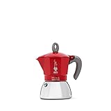 Bialetti - Cafetera Moka de Inducción, Adecuada para todo tipo de Placas, 6 Tazas de Café Espresso (270 Ml), Rojo