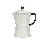 Balvi Mug Moka Color Gris Taza en Forma de cafetera Italiana con Tapa Cerámica 14,6x11,7x8,8 cm