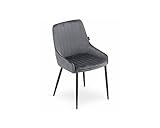 VBChome Silla gris oscuro Sillas de comedor silla de cocina silla de salón silla de oficina silla con respaldo estructura de metal silla tapizada de terciopelo terciopelo gris oscuro