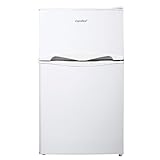 Comfee' RCT87WH2(E) Nevera Congelador de Encimera, Nevera Pequeña de 87L con Luz, Estantes Extraíbles, Termostatos Ajustables, Puertas Reversibles, Blanca [Clase de Energía E]