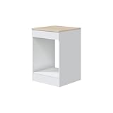 Mobelcenter, Mueble Bajo de Cocina para Horno y Placa de Cocina, Acabado Color Blanco Brillo y Roble Canadian, Medidas: Ancho: 60 cm x Fondo: 60 cm x Alto: 90 cm (1533)