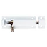 Amig - Pasador de Sobreponer - 60 x 30 mm - Adecuado en Puertas de Paso de Madera - Cantos Cuadrados - Pestillo para Baño, Dormitorio o Despacho - Cerrojo de Seguridad - Aluminio Blanco