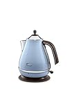 De'Longhi KBOV 2001.AZ - Tetera eléctrica, 2000 W, 1.7 L, acero inoxidable, azul