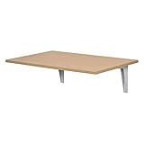 HOMCOM Mesa Plegable de Pared Mesa Abatible de Pared de Madera Ahorra Espacio para Cocina Comedor Dormitorio Carga 10 kg 60x40x20 cm Natural