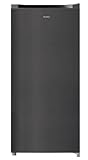 INFINITON CV-A125N - Congelador Vertical, 140 litros, 125 cm de Altura, Cíclico, 4 cajones + 1 compartimiento Flap, E, Regulación de Altura, Puerta Reversible, Negro