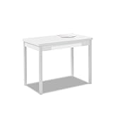 ASTIMESA Mesa de Cocina, Metal, Blanco, 100x60cm-extendida 150x60 cms