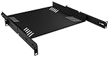 Audibax Pro Rack Drawer Ext 1U - Bandeja Deslizante con Rejillas 1U para Rack de 19 Pulgadas - Balda Extraíble de 482,6 mm de Ancho x 376 mm de Fondo - Fabricado en Acero - Capacidad 8 Kilos