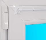 Dekohaken24 - Barra para cortinas Florida extraíble de 60-80 cm y 1 par de enganches universales para la parte superior de la ventana, color blanco
