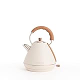 CREATE/KETTLE RETRO L/Hervidor de agua eléctrico Blanco Roto/Ebullición rápida, capacidad 1,7l, apagado automático, filtrado anti-cal, autoapagado, indicador de nivel de agua, Ø19 cm, 2200 W