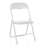 hjh OFFICE Silla tapizada Plegable TUDELA Basic Silla de Visita Plegable, Capacidad de Carga hasta 120kg, Blanco