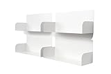 D-Segno Estanteria Pared - Estanteria Metalica, Kit de 4 Estanterias de Pared, Estanteria Libros, Librería Moderna Estante Moderno de Design, Made in Italy