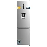 Cecotec Frigorífico Combi 322L con Dispensador de Agua Bolero CoolMarket Combi 322 WD Inox E. Altura 185.5cm y 59.5cm de Ancho, Bajo Consumo, Total No Frost, Multi Air Flow, Door Display