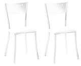 ASTIMESA SCMGBL Dos sillas de Cocina, Metal, Blanco, Altura de Asiento 45 cms