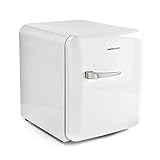 Mellerware Mini refrigerador eléctrico Freezy! Mini nevera 48 L eficiencia energética A+ Frigorífico pequeño 50 cm alto Apertura derecha Compartimento latas y botellas (Blanco)