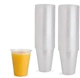 100 vasos de plástico transparente reciclables PP ~ Gafas ideales para fiestas, picnic, barbacoa, viajes y eventos (6 onzas)