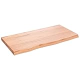 vidaXL Encimera de Baño, Tablero Plegable de Mesa, Encimera de Estantería Escritorio, Encimera para Armario, Madera Maciza Tratada Marrón Claro