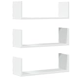 vidaXL Estantes de Pared 2 uds Madera ingeniería Blanca 58x18x18 cm, Estante Flotante, Estante Flotante de Pared, Estante de exhibición de Pared