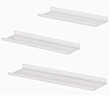 Stonebroo Blanco Estantes de Pared Metálicos, Juego de 3 Estantes Flotantes, 42/40/40cm, para Sala de Estar, Cocina, Dormitorio, Baño, LBJ14W