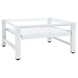 vidaXL Soporte Pedestal para Lavadora con Estante extraíble Blanco, Soporte para Lavadora, Plataforma para Lavadora y Secadora, pedestales para lavandería