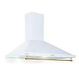Klarstein Campana Extractora Decorativa 90 cm con Luces LED, Extractor Cocina Flujo Aire 591.5m³/h, Campanas Extractoras Acero, Extractores para Cocina con Filtros Anti Grasa con Bajo Consumo