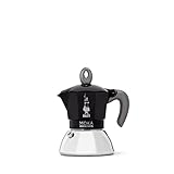 Bialetti - Cafetera Moka de Inducción, Adecuada para todo tipo de Placas, 2 Tazas de Café Espresso ( 100 Ml), Negro