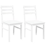 vidaXL Sillas de Comedor 2 Unidades Madera Maciza de Caucho Blanco