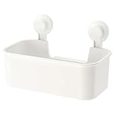 Ikea Tisken - Cesta con Ventosa para Almacenamiento, Color Blanco (plástico policarbonato, Goma sintética, plástico ABS, 1 Unidad)