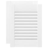 vidaXL Puerta de armario de lamas 2 uds blanco 39,5x29,5 cm, puerta de mueble, puerta de armario, panel de lamas de madera