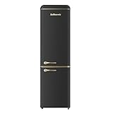 SOLTHERMIC frigorifico combi retro negro rústico y acabados 2 puertas FCR188N 1,88 CM alto x 55 de ancho. De gran capacidad de hasta 270L, silencioso, control de temperatura y bajo consumo