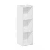 Furinno Fulda Librería con Estantería para Ahorrar Espacio de 3 Niveles, Anchura 25 cm, Blanco