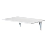 HOMCOM Mesa Plegable de Pared Mesa Abatible de Pared de Madera Ahorra Espacio para Cocina Comedor Dormitorio Carga 10 kg 60x40x20 cm Blanco