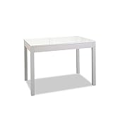 ASTIMESA Mesa de Cocina, Metal, Blanco, 100x60cm-extendida 150x60 cms