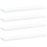 INLIFE 805122 - Juego de 4 tablas para estanterías (40 x 10 x 1,5 cm, 2,8 kg), color blanco