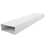La Ventilazione CT1229B Tubo para ventilación canalizada rectangular de PVC, 220 x 90 mm. Color blanco.