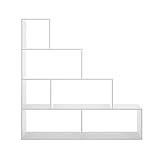 LIQUIDATODO ® - Estanteria en escalera de 4 huecos moderna y barata 145 cm en blanco brillo