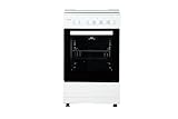 Corberó - Cocina Plus 50cm CCSF45020BW | 4 Fuegos Gas Butano | Horno 43L | Tapa Metal | Puerta Doble Cristal | Bandeja y Parrilla Cromada | Desconexión Automática Seguridad | Blanco