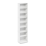 Furinno Jaya Torre de Almacenamiento Multimedia Compacta, Blanco