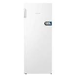 Cecotec Congelador Vertical de 155 Litros Bolero CoolMarket UF 155 White E. Bajo Consumo, Total No frost, Puerta Reversible y Alarma de Puerta Abierta