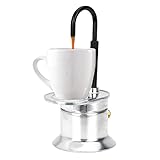 Cafetera Moka de un Tubo, 50ml Mini 1 Taza Moka Pot Aleación de Aluminio Moka Pot de un Pico para Estufa Cafetera Italiana Resistente al Calor para Fiestas en Casa Camping y Viajes