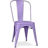 Iconik Interior Industrial Style Silla de Comedor - Diseño Industrial - Acero - Mate - Nueva Edición - Stylix Morado Pastel