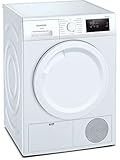 Siemens WT43H003 - Secador de bomba de calor para 7 kg de ropa, iQ300, 243 kWh al año, autodry, programa de exterior, color blanco
