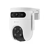 EZVIZ 6MP Cámara Vigilancia WiFi Exterior Doble Lente 2K+2K, 360° Cámara IP de Seguridad con Visión Nocturna en Color, Detección IA de Personas/Vehículos, Audio Bidireccional, Modos de Patrulla, H9c