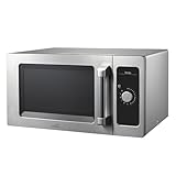 Lacor - 69329 - Microondas Tempo, Acero Inoxidable 18/10, Calentamiento Homogéneo, 1550 W, Uso Profesional, Cavidad Interior de Acero Inoxidable, Apto para Platos Grandes, 51x43x31 cm
